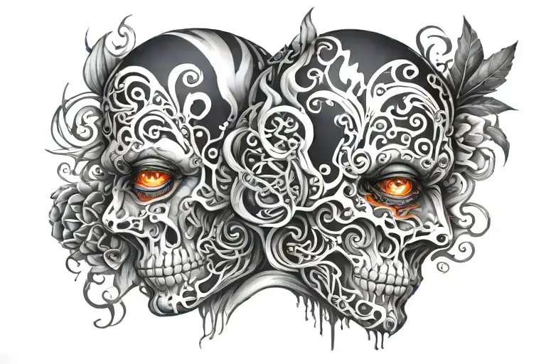 Blackout tattoo depicting tattoo design idea