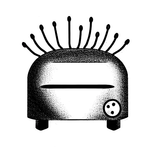  toaster wearing a shower cap tattoo design idea