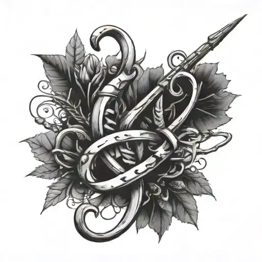 Design me a tattoo with 2 fishing hooks crossing each other and the dates 18th November and 3rd November in Roman numera tattoo design idea
