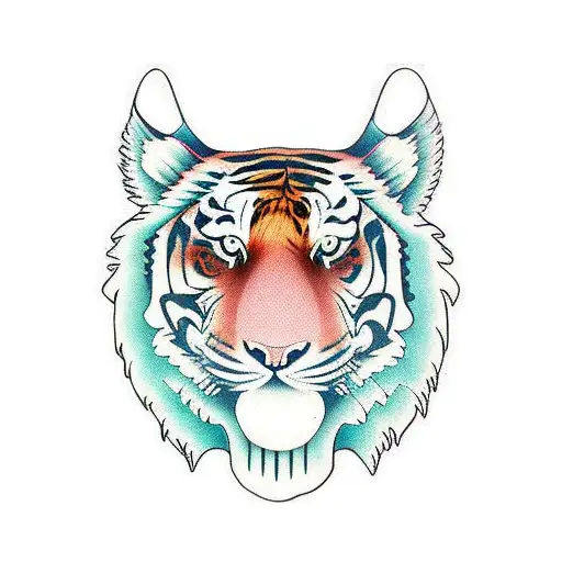 tiger full body skeleton tattoo design idea