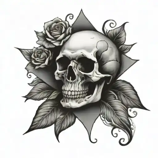 skull with the words "May your heart remain breakable But never by the same hand twice" tattoo design idea