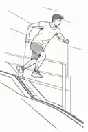 The boy running up the escalator in reverse   tattoo design idea