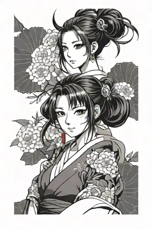 Theme: Anime girl Style: Anime Size: Medium, for placement on the arm Details: The girl should have beautiful eyes tattoo design idea