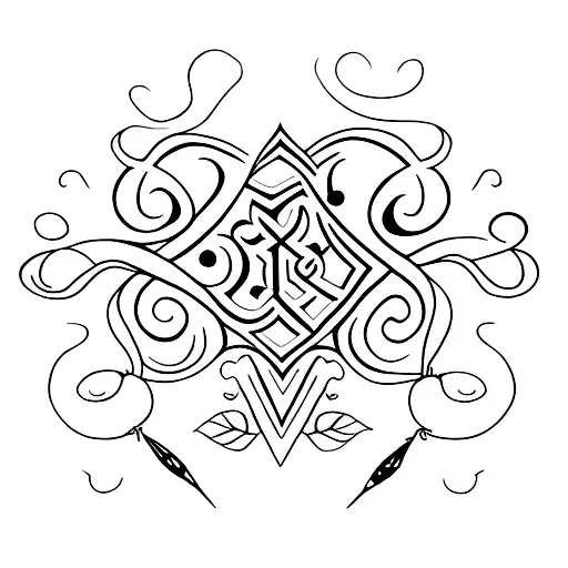 three sisters writings tattoo design idea