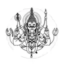 hanuman gada tattoo design idea