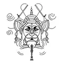 hanuman gada tattoo design idea