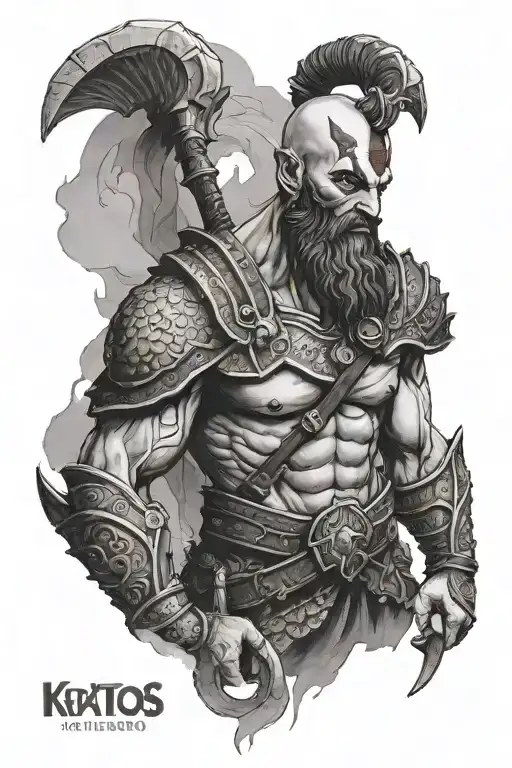 Kratos in Scandinavian mythology tattoo tattoo design idea