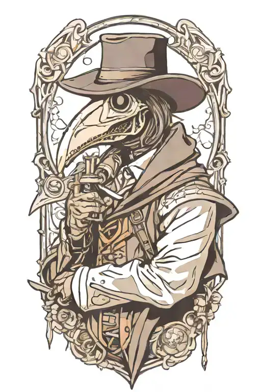 Plague Doctor Anime character tattoo design idea