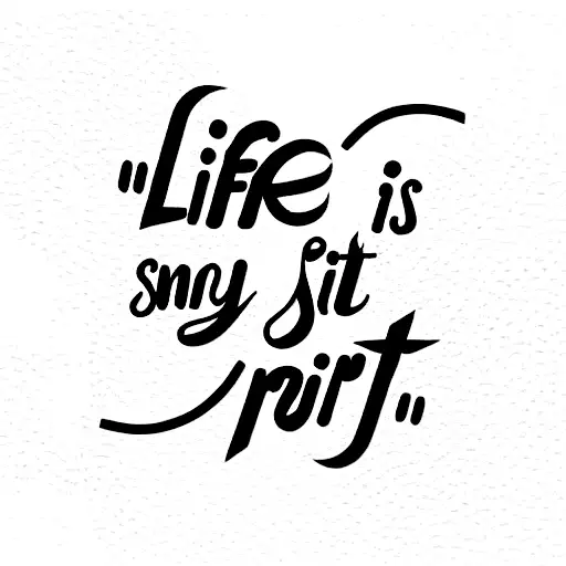 "life is short grip it n rip it" text tattoo design idea