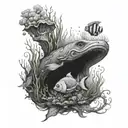 underwater scene tattoo design idea
