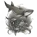underwater scene tattoo design idea