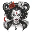 harley queen cruella devil tattoo design idea