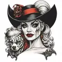 harley queen cruella devil tattoo design idea