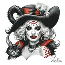 harley queen cruella devil tattoo design idea