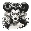 harley queen cruella devil tattoo design idea