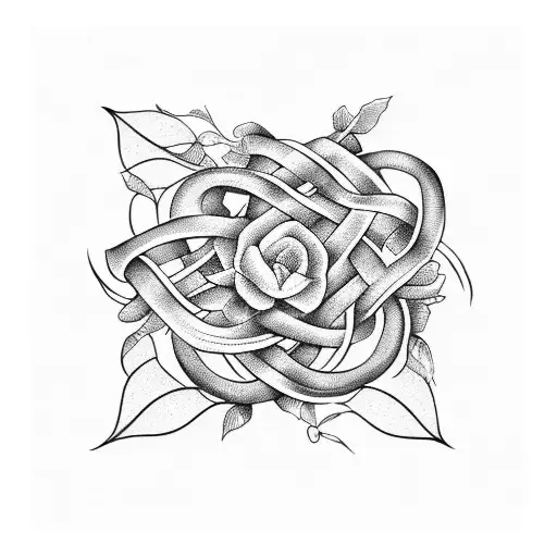 July  Birth flower intertwined vines tattoo design idea