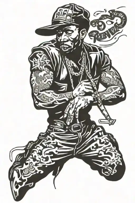 rap legends never die tattoo design idea