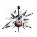 guitar with lightning tattoo design idea