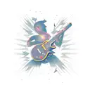 guitar with lightning tattoo design idea