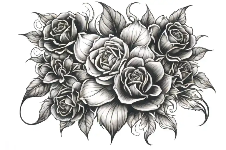 Different types flowers tattoo design idea