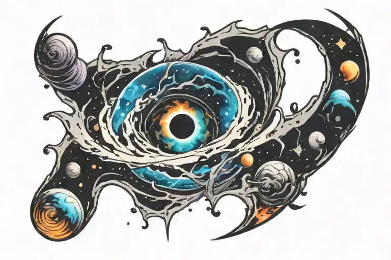 Space black hole tattoo design idea