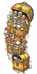 gangster tornado treasure chest full shrooms  tattoo design idea