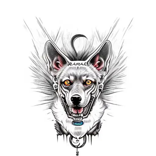 hell hound tattoo design idea
