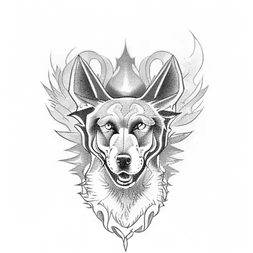 hell hound tattoo design idea