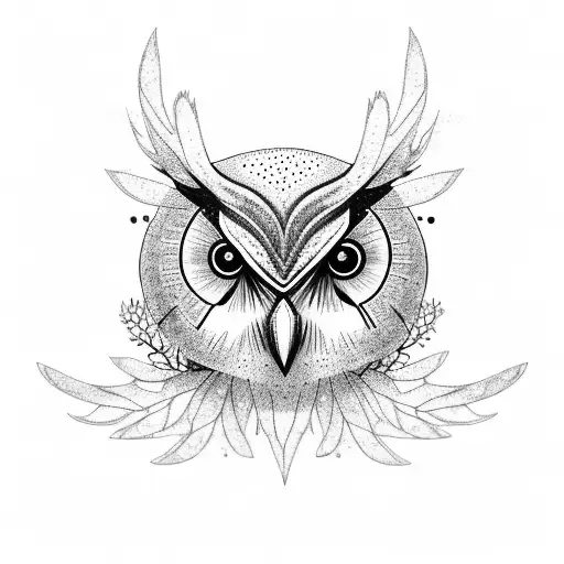 Rowan Tree with owl on branch tattoo design idea