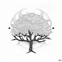 Rowan tree with owl tattoo design idea