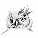 Rowan tree with owl tattoo design idea