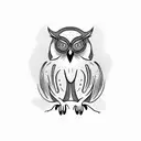 Rowan tree with owl tattoo design idea