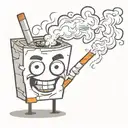 2d cartoon cigarette buring  tattoo design idea