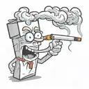2d cartoon cigarette buring  tattoo design idea