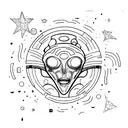alien ufo  tattoo design idea