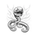 Snake skeleton tattoo design idea