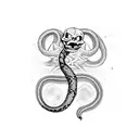 Snake skeleton tattoo design idea
