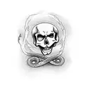 skeleton snake tattoo design idea