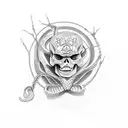 skeleton snake tattoo design idea