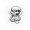 skeleton snake tattoo design idea