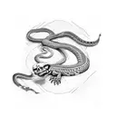 skeleton snake tattoo design idea