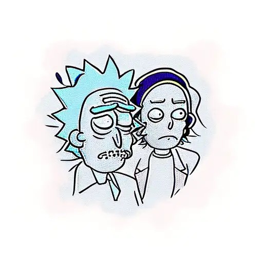 rick and morty tattoo design idea