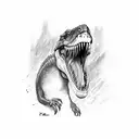 Trex with shotgun shells tattoo design idea