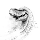 Trex with shotgun shells tattoo design idea