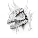Trex with shotgun shells tattoo design idea