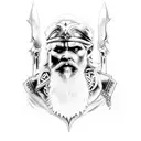 Odin with a raven tattoo design idea