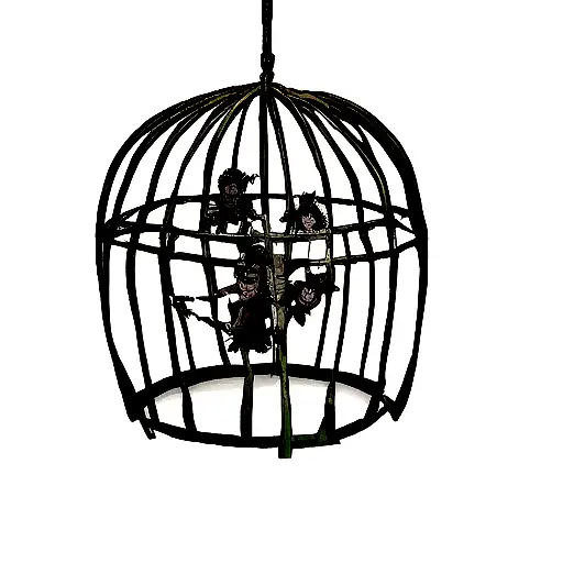 I want a tattoo that represents being trapped in a cage full of demons around, and breaking free and fighting to do ever tattoo design idea