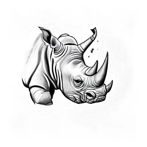 rhino outline tattoo