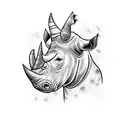 rhino+outline+tattoo+with+Colombian+flag+colors+shading+outside+the+lines+s+and+"Que+Chimba"+written+in+cursive+insde+th tattoo design idea