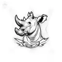 rhino+outline+tattoo+with+Colombian+flag+colors+shading+outside+the+lines+s+and+"Que+Chimba"+written+in+cursive+insde+th tattoo design idea